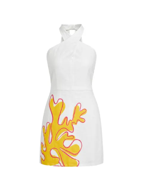 Cala de la Cruz Veneta coral-print mini dress White 25C213