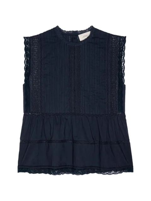 The Great. Sonnet lace-trim top Blue T1473435L