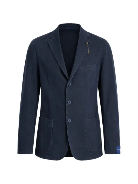 Santaniello chain-detail single-breasted blazer Blue GL799MFDSE1025