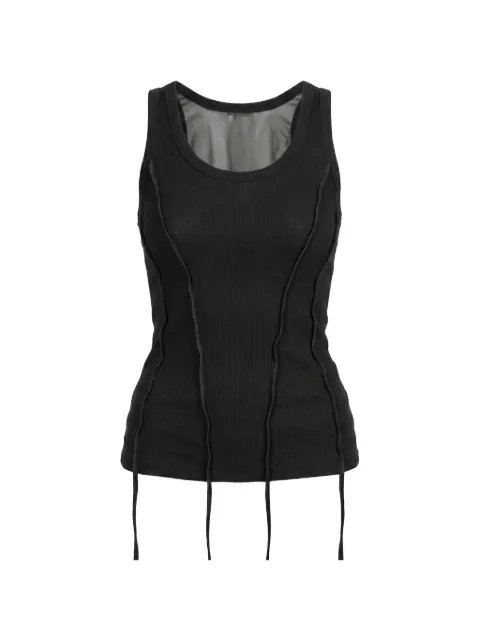 Masnada strap-detail fine-ribbed tank top Black 8092CANOTTACOS