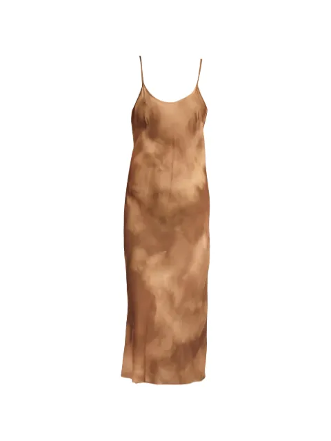 Masnada tie-dye sleeveless midi dress Brown 8018ABITOSOTTOVESTE