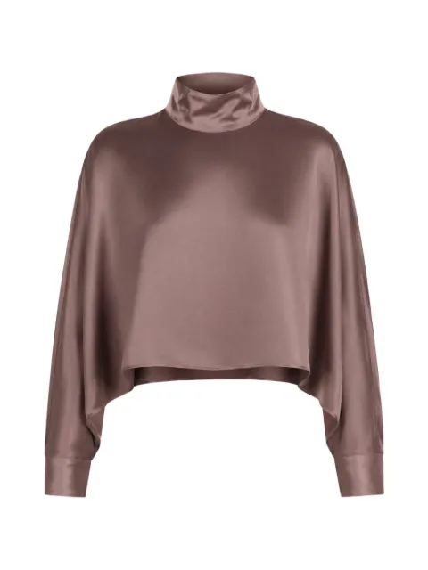 LAPOINTE high-neck satin blouse Brown R1262228OJA