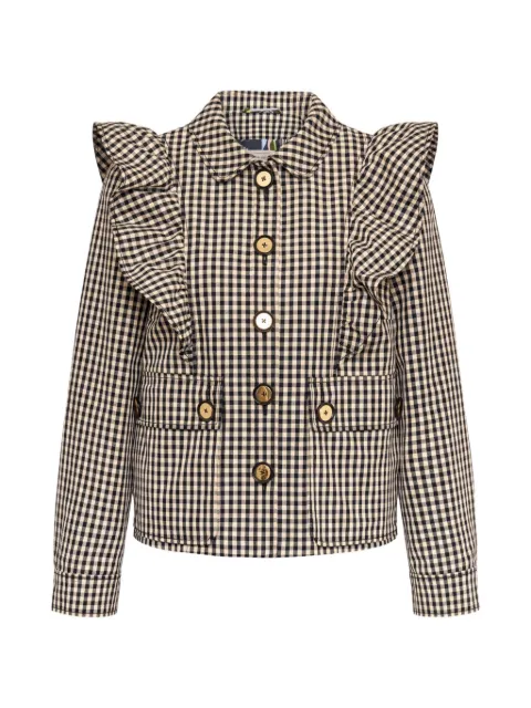 MAISON COMMON ruffled gingham jacket Neutrals 7508722