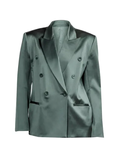 The Sei double-breasted satin blazer Green TS5035SP26