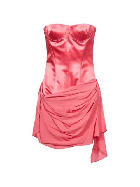 Alex Perry draped corset-style mini dress Pink D1719