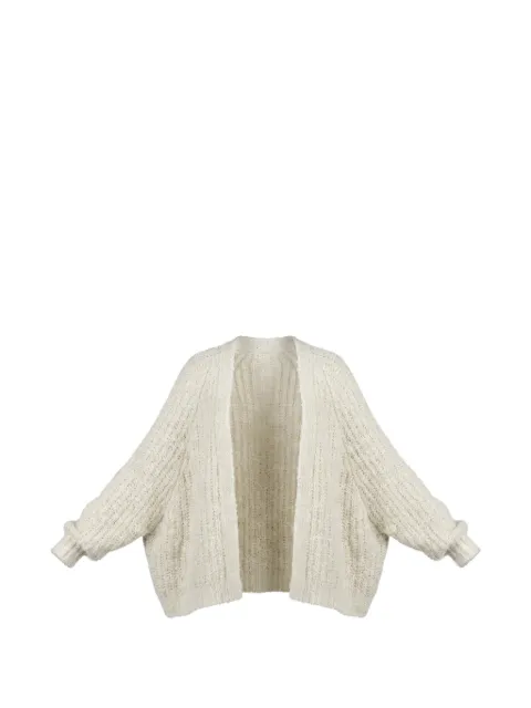 Balmain batwing-sleeve chunky-knit cardigan Neutrals GF0KN080KJ71
