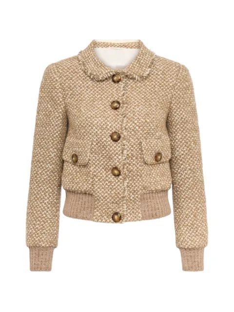 MAISON COMMON frayed-trim cashmere jacket Neutrals 7514714