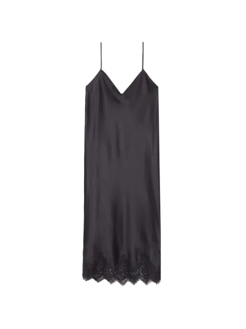 Nili Lotan Seve lace-trim midi dress Black 13492W349