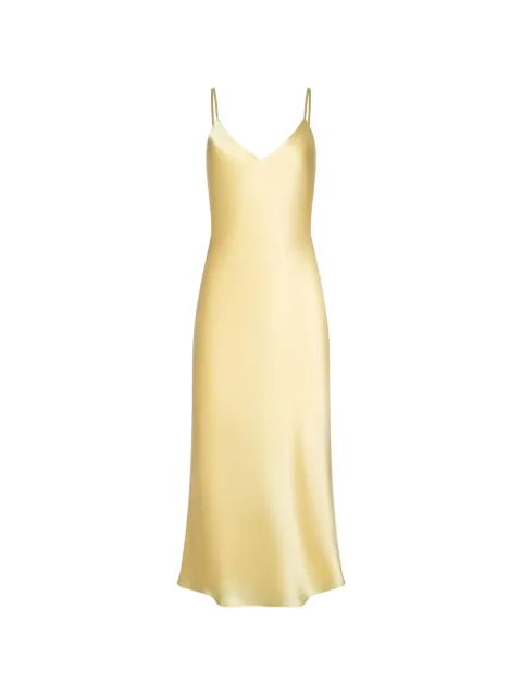 L'Agence Seridie silk midi slip dress Yellow 61253CLW