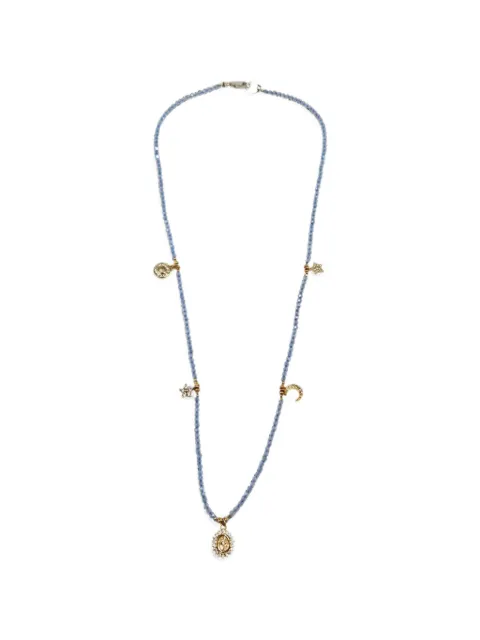 Madison charm-embellished beaded necklace Blue MBH1018