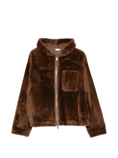 Utzon hooded chest-pocket reversible jacket Brown 52386JENATKF0240
