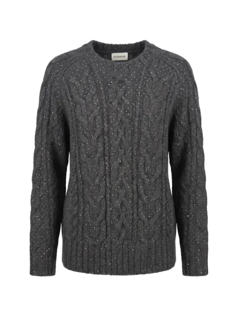 P.A.R.O.S.H. cable-knit sequin-embellished sweater Grey LADYBRILD540993