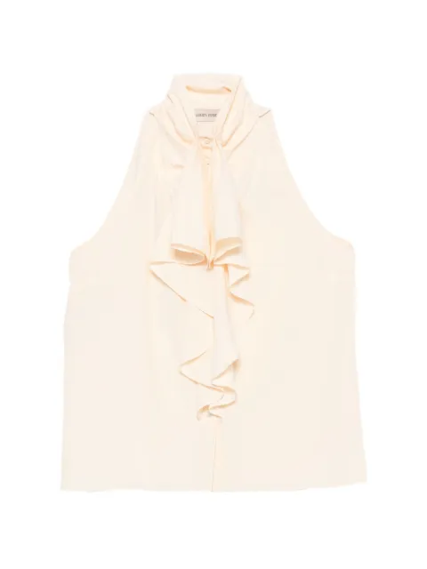 Alberta Ferretti ruffled halterneck top Neutrals 262MA080351170008