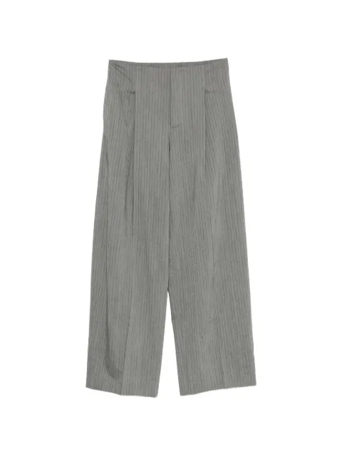 Alberta Ferretti herringbone-pattern pleated trousers Grey A03036639
