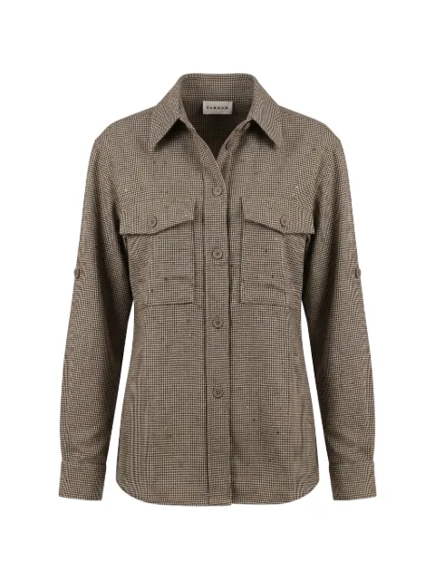 P.A.R.O.S.H. houndstooth-pattern shirt Brown PALAISD380663