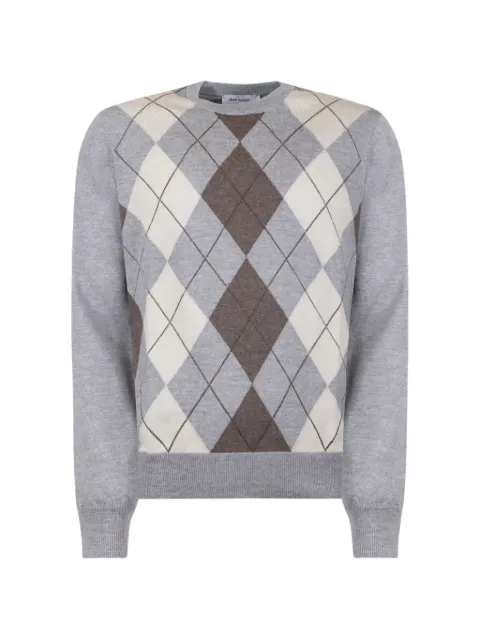 Gran Sasso argyle-knit crew-neck sweater Grey 5916714257