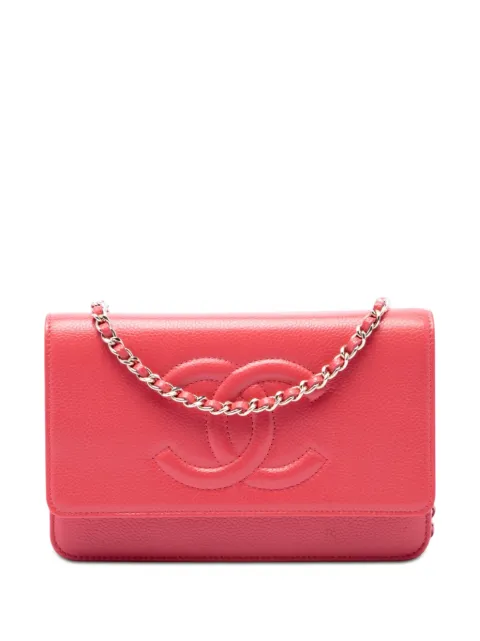 CHANEL Pre-Owned 2014-2015 CC Caviar Wallet On Chain crossbody bag Pink Y55C8HMXWRR192A0