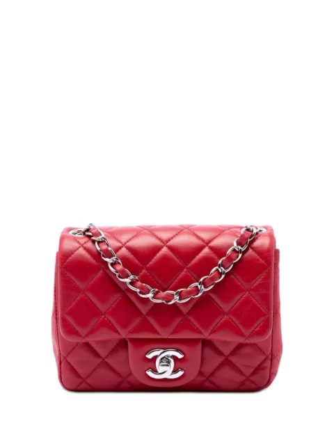 CHANEL Pre-Owned 2012-2013 Mini Square Classic Lambskin Single Flap crossbody bag Red X62ZGPLUJ7D5196W