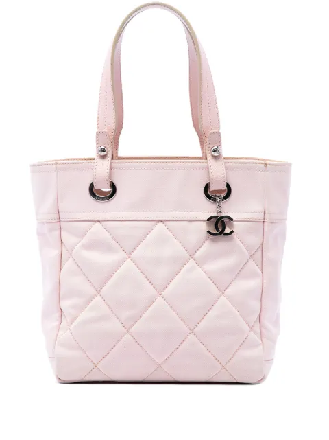 CHANEL Pre-Owned 2008-2009 Small Quilted Canvas Paris Biarritz tote bag Pink PPOX6TOF1YD519YX