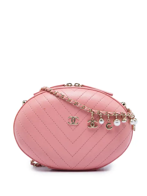 CHANEL Pre-Owned 2019 Chevron Stitched Calfskin La Pausa Evening Bag crossbody bag Pink O3RFITA2JL5JFDAK