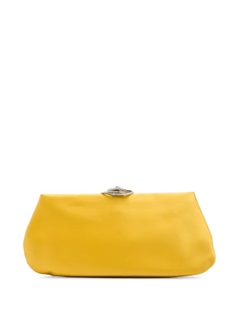 CHANEL Pre-Owned 2011 Satin Crystal Camellia Evening Frame clutch bag Yellow NWDVGANTLS1LZJ07
