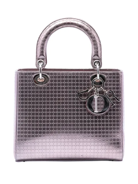 Christian Dior Pre-Owned 2016 Medium Metallic Patent Microcannage Lady Dior satchel Purple LJS4FM0DJR40WOGC