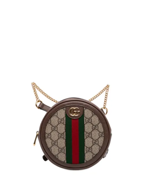 Gucci Pre-Owned 2016-2026 Mini GG Supreme Web Ophidia Round backpack Neutrals J0NCE51XRWXU2J8O
