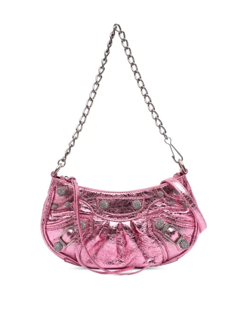 Balenciaga Pre-Owned 2022 Mini Metallic Lambskin Motocross Le Cagole satchel Pink IPVZ5TAORDSEEMK6