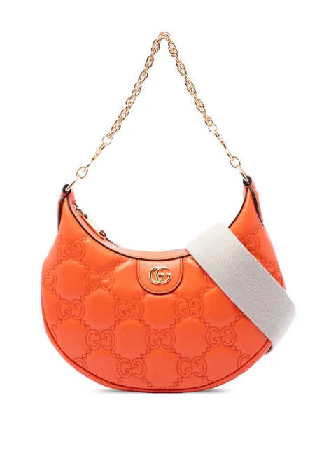 Gucci Pre-Owned 2016-2026 Small GG Marmont Matelasse Calfskin satchel Orange I3XCFIVKA3AWEI3N