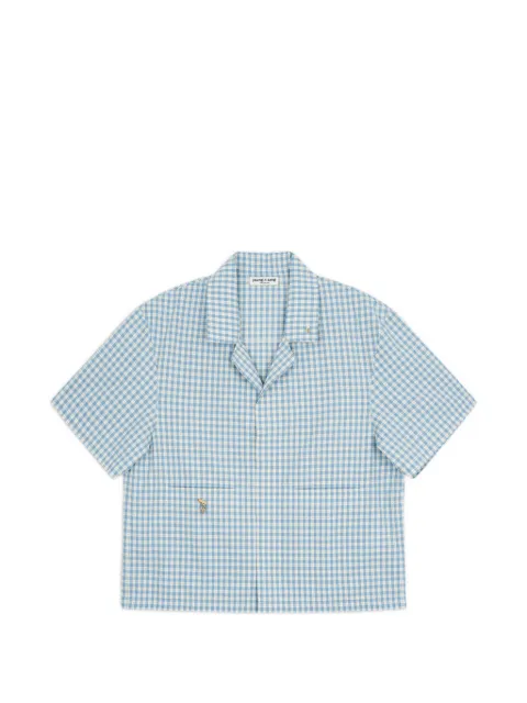 YOUNG N SANG gingham-check camp-collar shirt Blue 26SSHB2PCS
