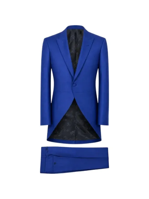 Grasil peak-lapels single-breasted suit Blue FTBORNSS9101BLUE