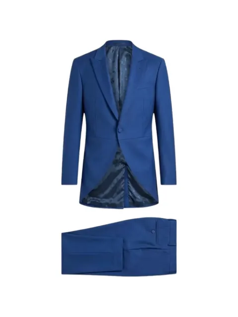 Grasil peak-lapel single-breasted suit Blue FTBORN372110BLUE