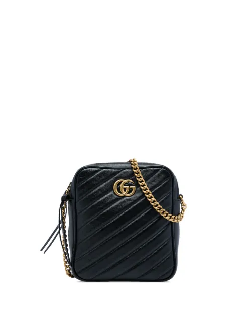 Gucci Pre-Owned 2016-2026 GG Marmont Matelasse Leather Double Zip crossbody bag Black G6BOHTIS08NK0CSX