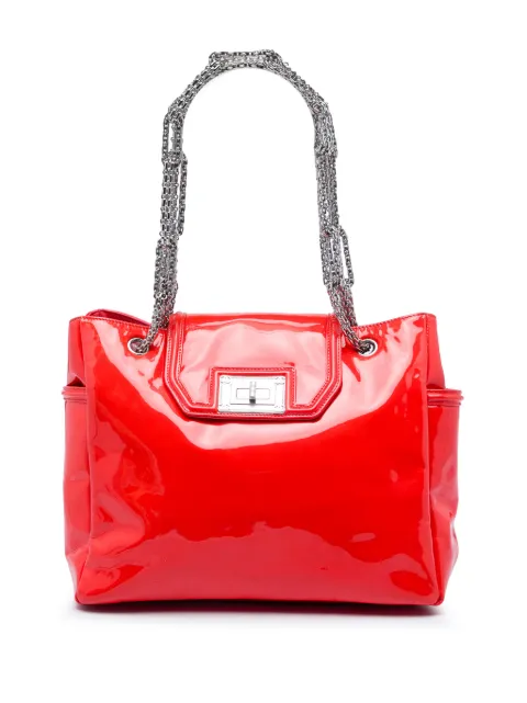 CHANEL Pre-Owned 2008-2009 Patent Mademoiselle Lock Bijoux Chain tote bag Red E8M6KRO1DQS120QN