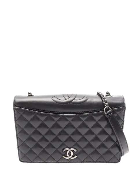 CHANEL Pre-Owned 2015-2016 Medium Quilted Lambskin Ballerine Flap crossbody bag Black K7Y9P37I1VQE3X5W