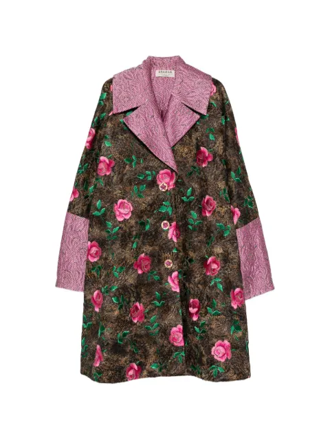 A.N.G.E.L.O. Vintage Cult 1980s floral-embroidered coat Brown AC750RP