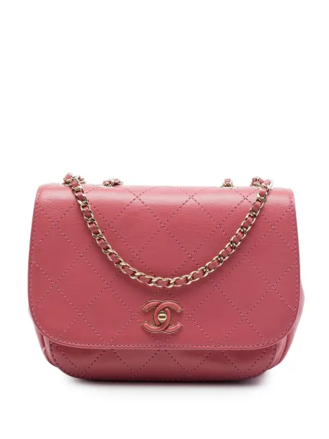 CHANEL Pre-Owned 2019 Small Stitched Calfskin Covered CC Flap crossbody bag Pink 7CKH41MD4GLGFDOP