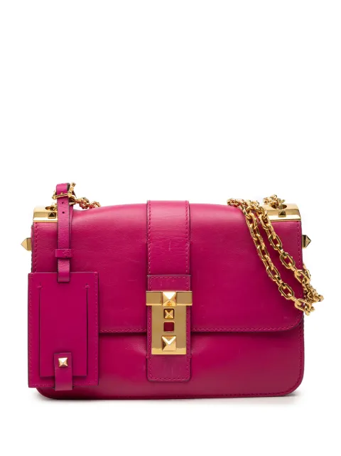 Valentino Garavani Pre-Owned 2000-2017 Leather B Rockstud Flap shoulder bag Pink MKYS9CLO0DICPZ0G