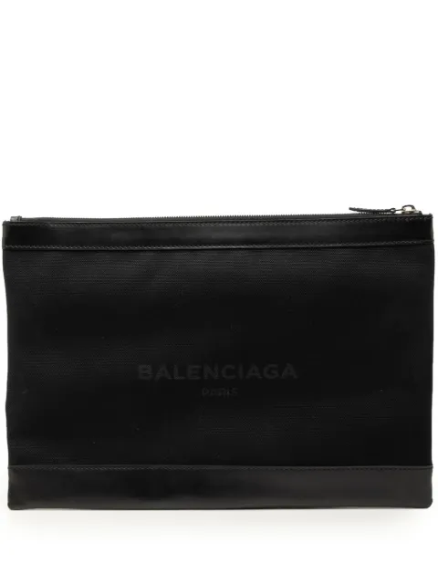 Balenciaga Pre-Owned 2016 Canvas Navy Clip L clutch bag Black H5R0A2JB4FRE6U33