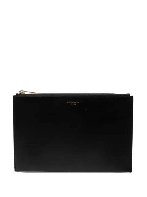 Saint Laurent Pre-Owned 2016 Leather Zip clutch bag Black 5H5HDAXBACP1X92M