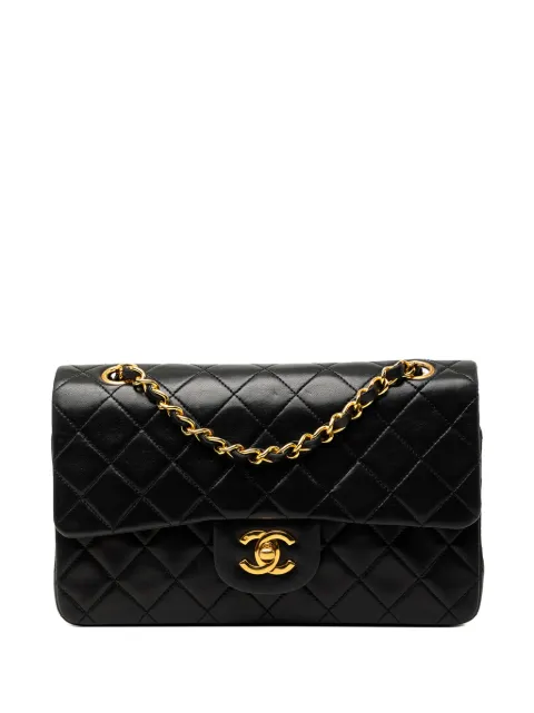 CHANEL Pre-Owned 1989-1991 Small Classic Lambskin Double Flap shoulder bag Black 2SVBOX5598Z3814C