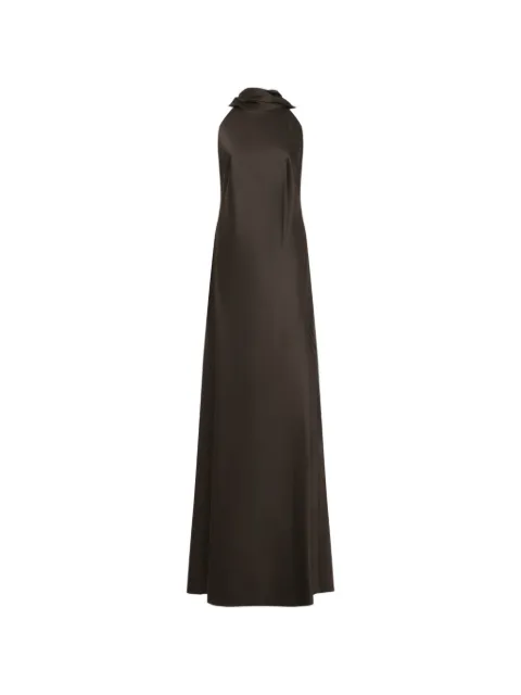 Ralph Lauren Collection halterneck tie-fastening maxi dress Brown 290P24111005