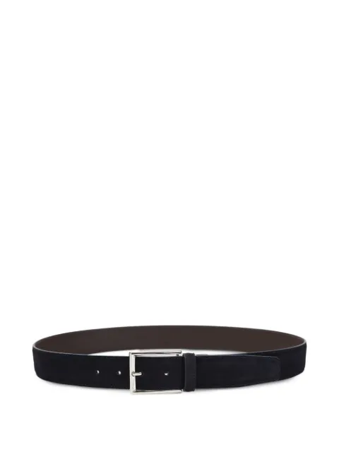 Canali calf suede reversible belt Blue 50CKB00477