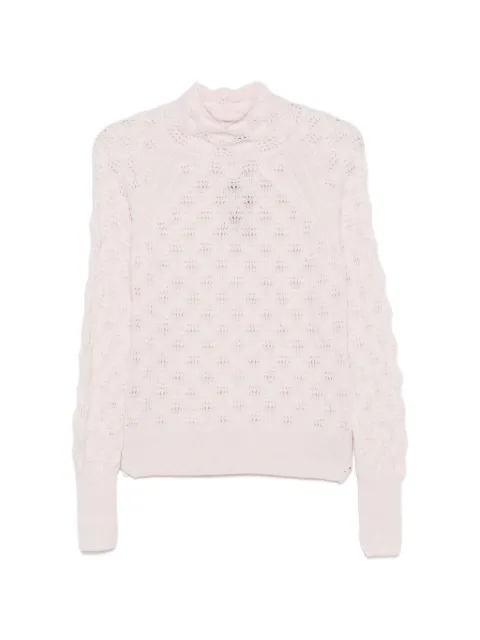 Ermanno Scervino pointelle-knit high-neck sweater Pink D494M503TON