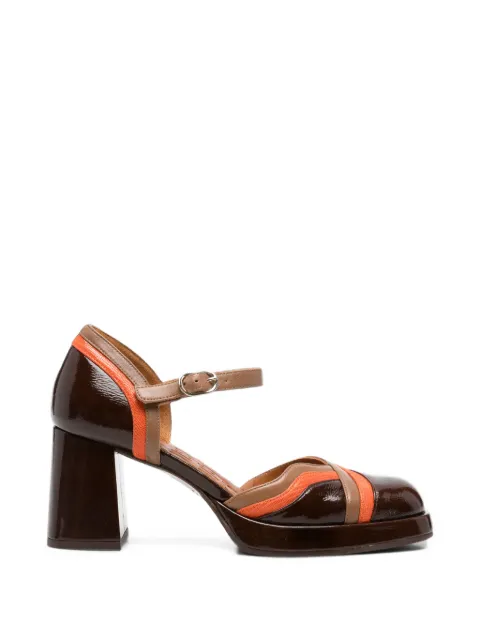 Chie Mihara Kate panelled patent leather pumps Brown KATE