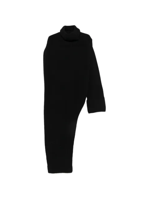 THELATEST asymmetrical chunky-knit mid dress Black TLW05004KIRF5CAP