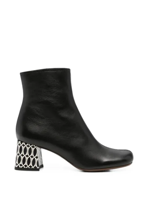 Chie Mihara Muki geometric-pattern leather ankle boots Black MUKI49
