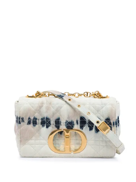 Christian Dior Pre-Owned 2021 Small Tie Dye Denim Caro crossbody bag White UJAGIQJRSABG7R89