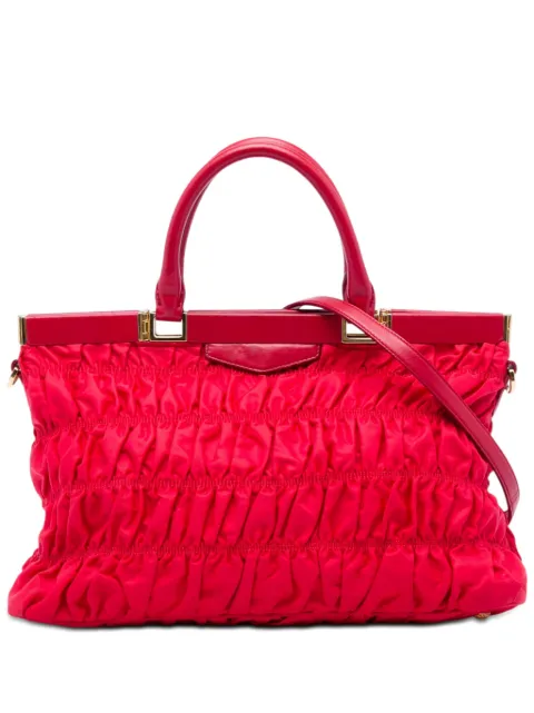 Prada Pre-Owned 2010-2026 Tessuto Gaufre Frame satchel Red QLRPGLRS3JOIORGH