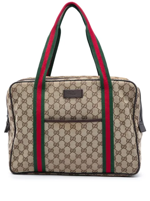 Gucci Pre-Owned 2016-2026 GG Canvas Web business bag Neutrals QSLK5YWZBEU3K5E3